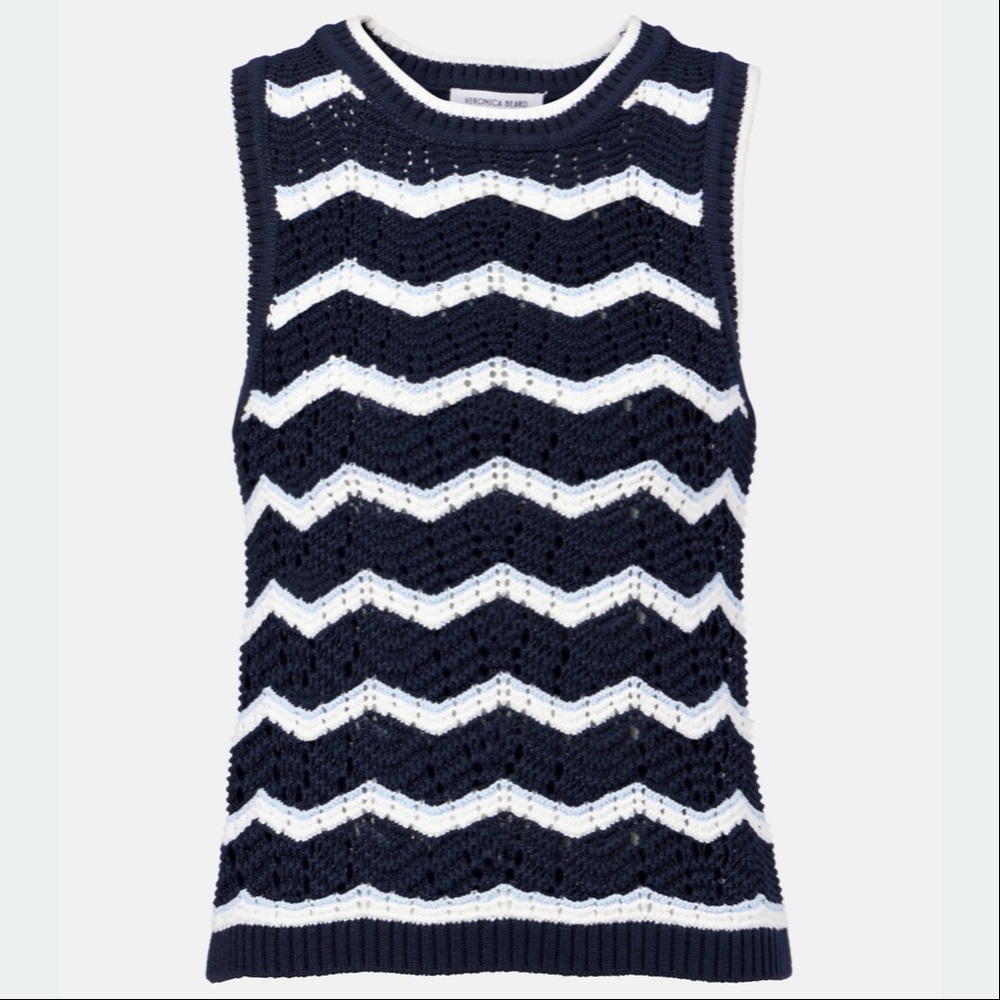 Veronica Beard Cropped Jerrel Knit Tank Sweater Vest